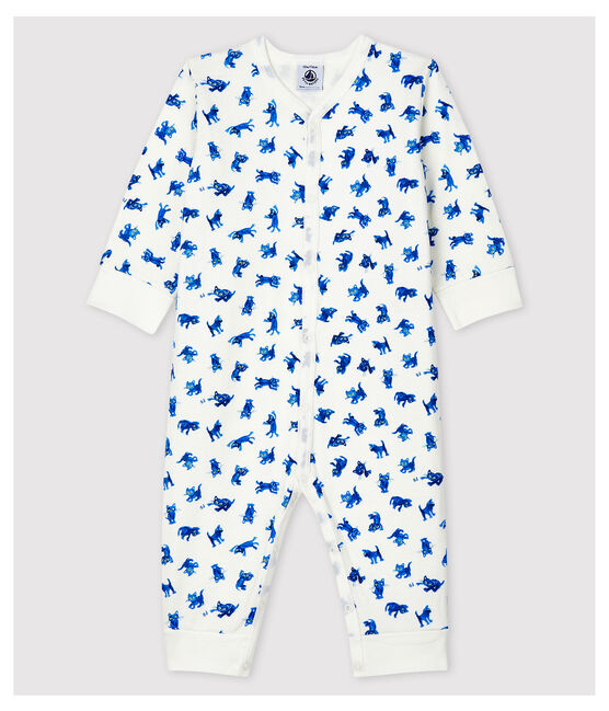 Baby-Strampler aus Doppeljersey mit Kätzchen-Motiv weiss MARSHMALLOW/weiss MULTICO