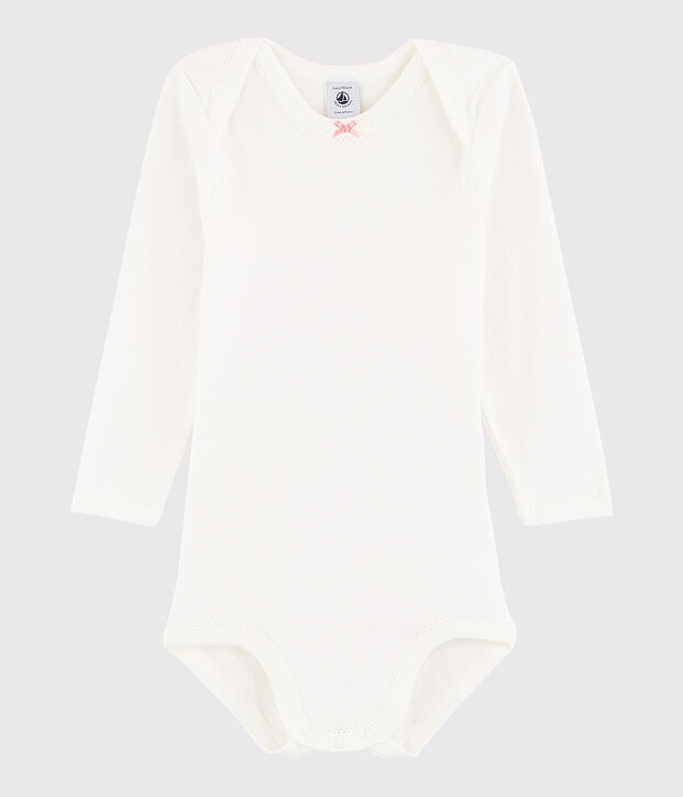 Lang&auml;rmeliger Baby-Body M&auml;dchen weiss