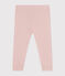 Baby-Leggings aus einfarbiger Baumwolle rosa SALINE