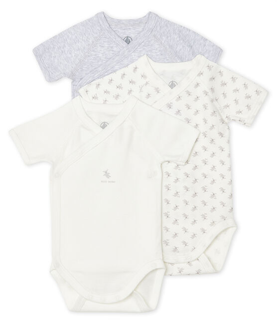 Trio kurzärmelige Neugeborenen-Baby-Bodys variante 1