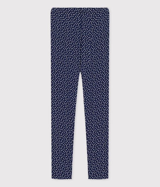 Leggings aus Jersey mit Elasthan für Mädchen blau MEDIEVAL/weiss MARSHMALLOW
