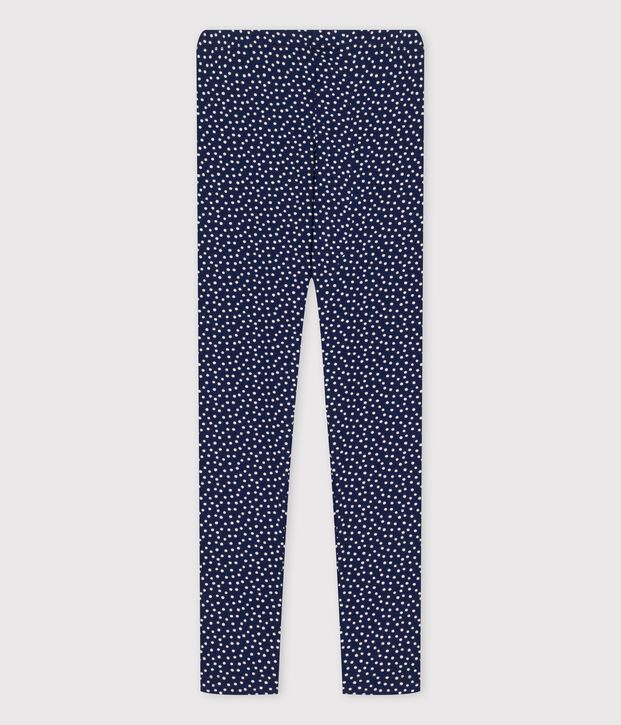 Leggings aus Jersey mit Elasthan f&uuml;r M&auml;dchen blau/weiss