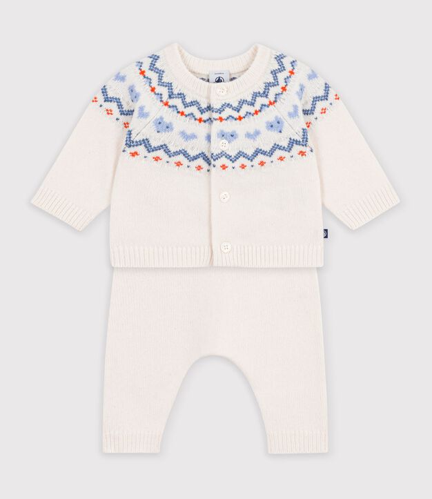 Baby-Set aus Strick mit Jacquardmuster blau/blau