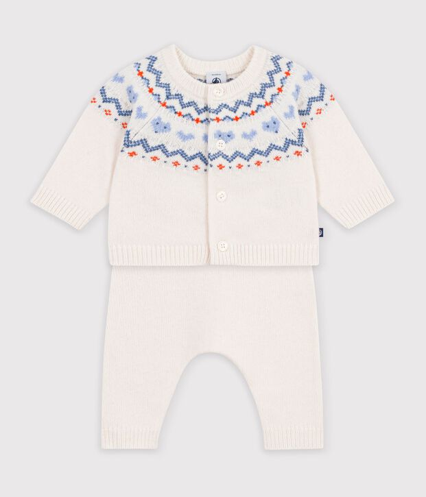 Baby-Set aus Strick mit Jacquardmuster blau/blau
