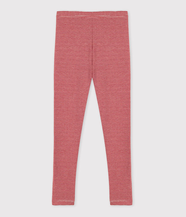 Kinder-Leggings aus Doppeljersey f&uuml;r M&auml;dchen rot/beige