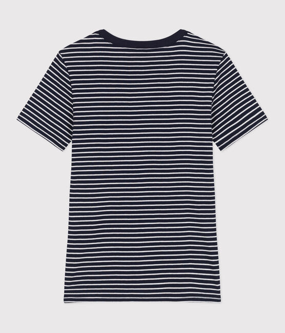 Damen-T-Shirt L'Iconique aus Baumwolle mit Streifen blau SMOKING/weiss MARSHMALLOW