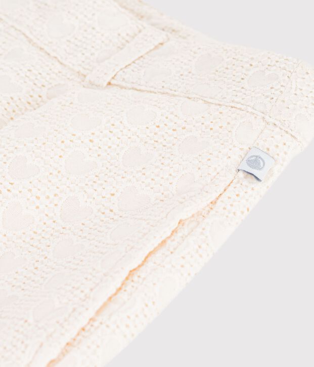 Kinder-Shorts aus Baumwolle mit Herzmotiv weiss