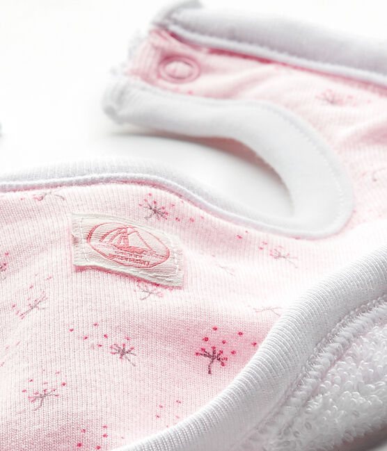 Bedrucktes Unisex-Baby-Lätzchen rosa VIENNE/weiss MULTICO