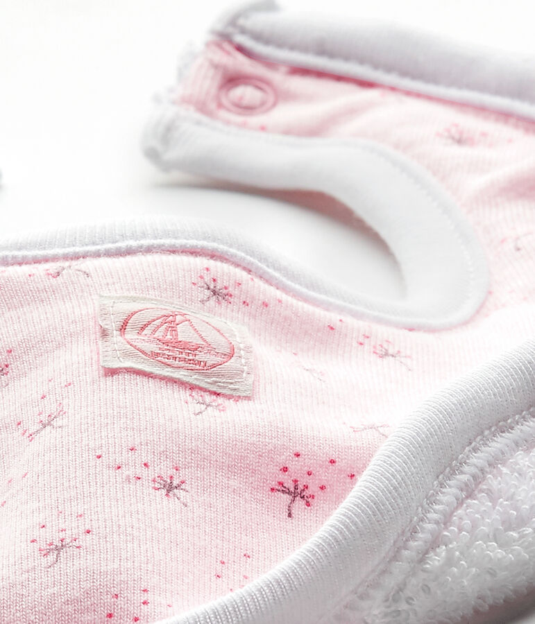 Bedrucktes Unisex-Baby-L&auml;tzchen rosa VIENNE/weiss MULTICO