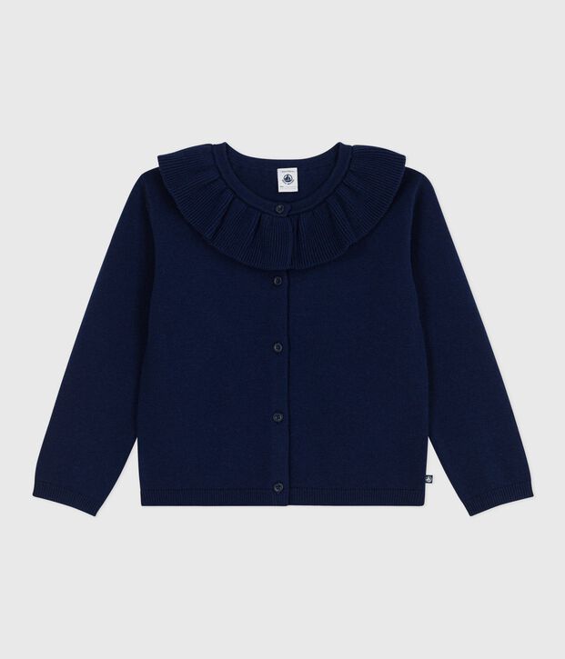 Kinder-Cardigan aus einfarbiger Wolle und Baumwolle SOIR
