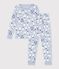Eng anliegender Kinder-Pyjama aus gemusterter Baumwolle blau/vielfarbig