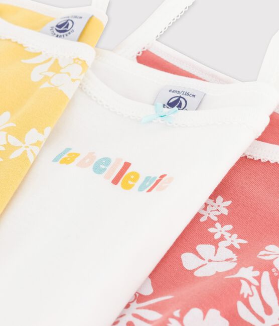 3er-Set Spaghetti-Tops aus Baumwolle mit Hawaiimuster für Mädchen variante 1