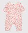 Langer Baby-Overall aus gestepptem Doppeljersey aus Bio-Baumwolle mit floralem Muster weiss MARSHMALLOW/weiss MULTICO