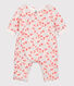 Langer Baby-Overall aus gestepptem Doppeljersey aus Bio-Baumwolle mit floralem Muster