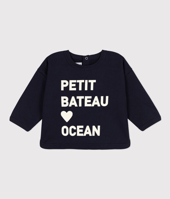 Baby-Sweatshirt aus Molton blau SMOKING