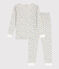 Kinderpyjama aus Baumwolle in eng geschnittener Passform für Mädchen weiss MARSHMALLOW/weiss MULTICO