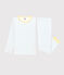 Kinderpyjama aus Bio-Baumwolle mit Muster weiss MARSHMALLOW/blau BRASIER