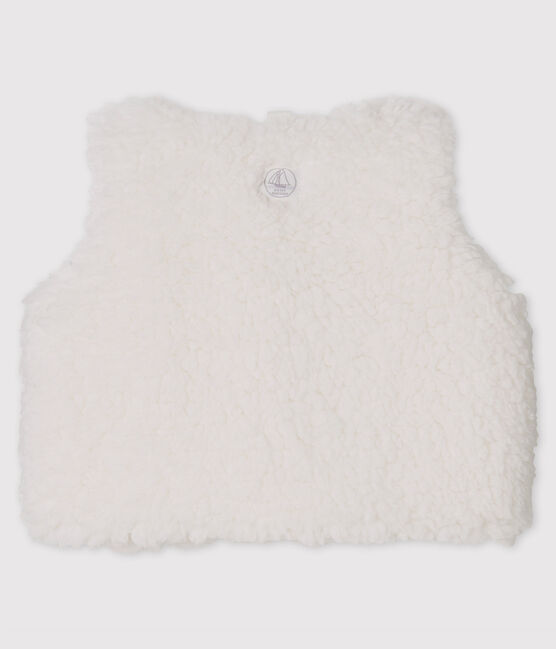 Mouwloze gilet van sherpa babymeisje weiss MARSHMALLOW