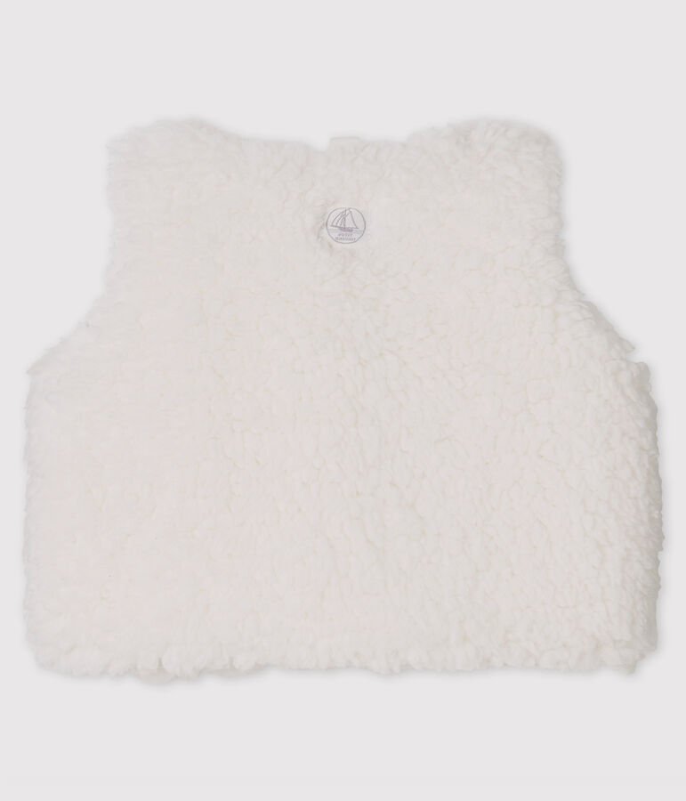 Mouwloze gilet van sherpa babymeisje weiss