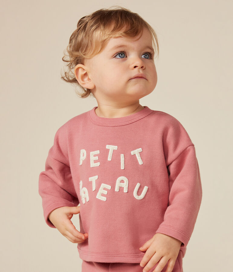 Baby-Sweatshirt aus Molton rosa ROSEWOOD