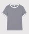 Kurz&auml;rmeliges Damen T-Shirt aus Baumwolle mit Streifen blau/weiss