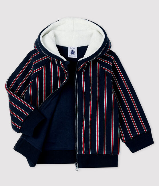 Baby-Kapuzensweatshirt für Jungen blau SMOKING/weiss MULTICO