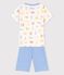 Kinder-Kurzpyjama Paris aus Baumwolle für Jungen weiss MARSHMALLOW/weiss MULTICO