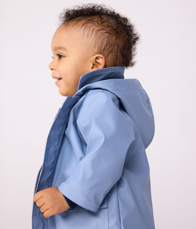 Ikonische einfarbige Baby-Regenjacke blau