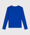 Langärmeliges Damen-T-Shirt L'Iconique aus einfarbigem Rippstrick blau CALVIN