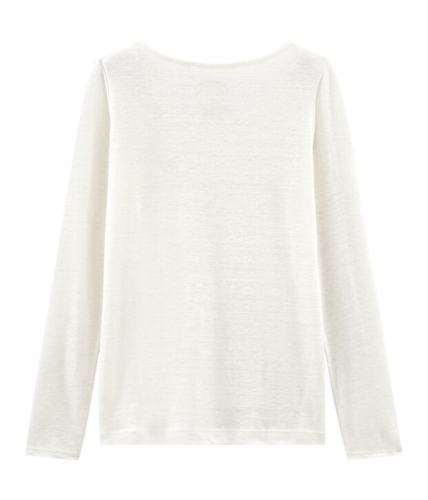 Langarm-leinen-t-shirt damen weiss