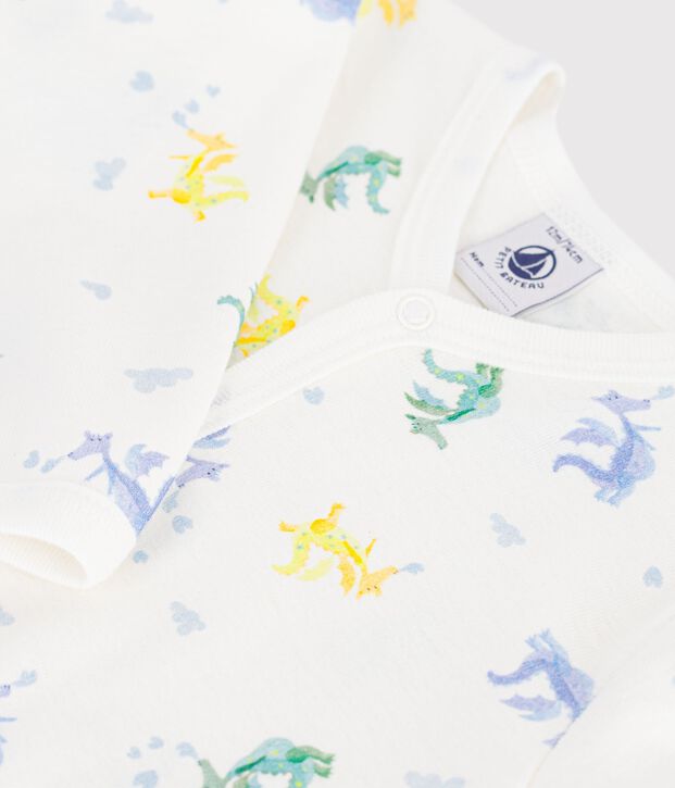 Pyjama b&eacute;b&eacute; en coton sans pieds imprim&eacute; dragons weiss/vielfarbig