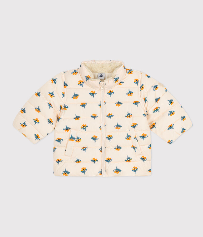 Gemusterter Baby-Anorak mit einziehbarer Kapuze naturfarben/vielfarbig