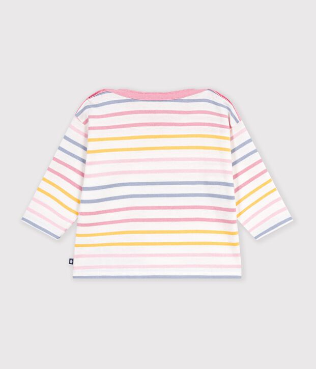 Baby-Streifenshirt Marini&egrave;re aus Baumwolle weiss/vielfarbig
