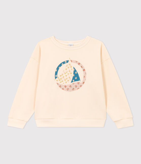 Kinder-Hoodie aus Molton für Mädchen naturfarben AVALANCHE