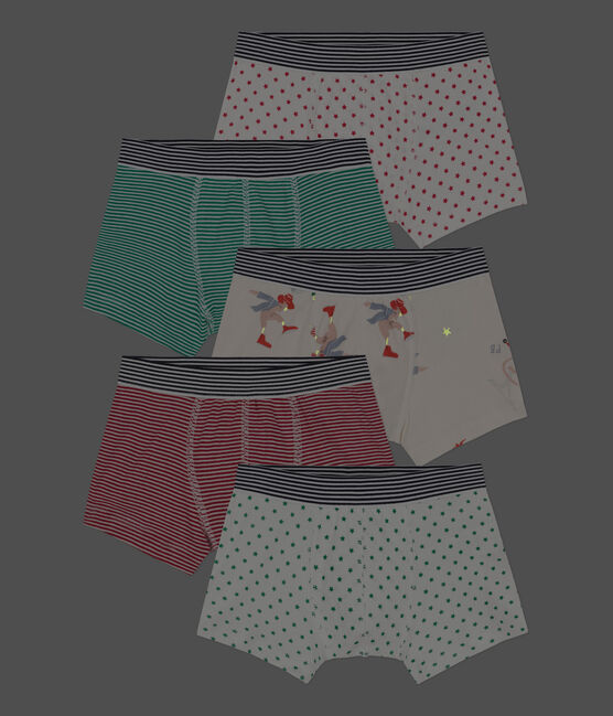 5er-Set Boxershorts aus Baumwolle für Jungen, eine davon phosphoreszierend variante 1