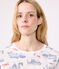 Damen-Kurzpyjama aus Baumwolle mit Paris-Motiv weiss MARSHMALLOW/weiss MULTICO
