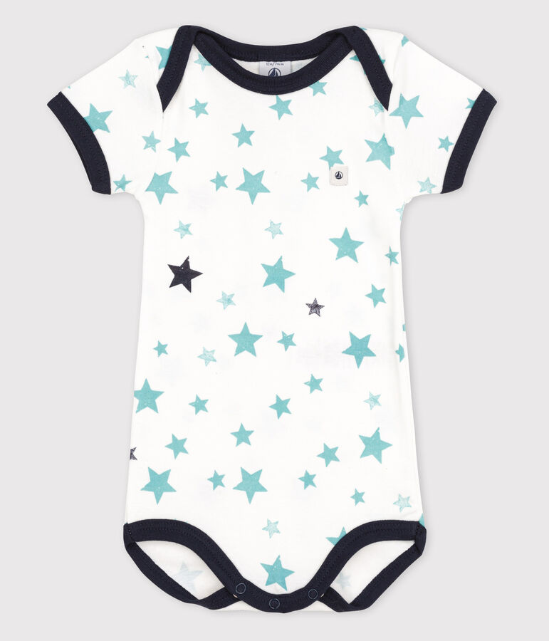 Kurz&auml;rmeliger Baby-Body f&uuml;r M&auml;dchen weiss/vielfarbig