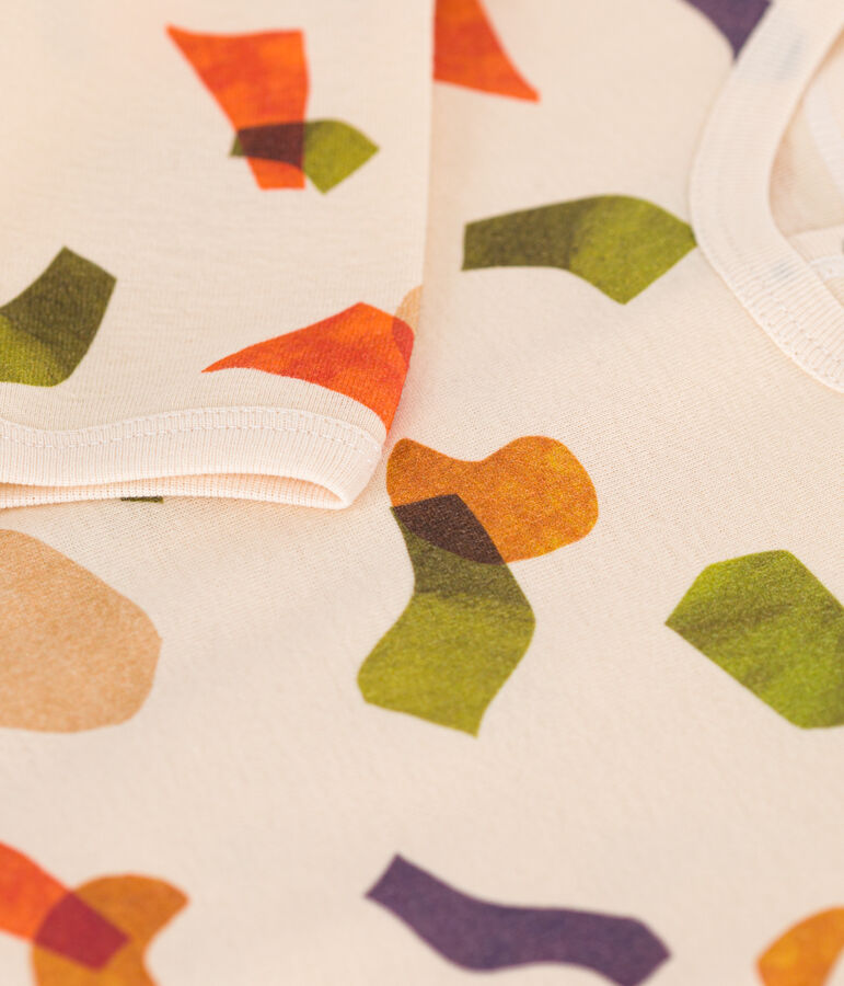 Baby-Strampler aus Baumwolle mit Printmotiv naturfarben/vielfarbig