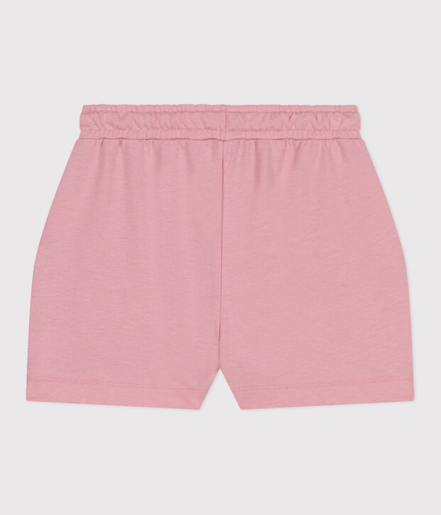 Kinder-Shorts aus einfarbiger Baumwolle rosa