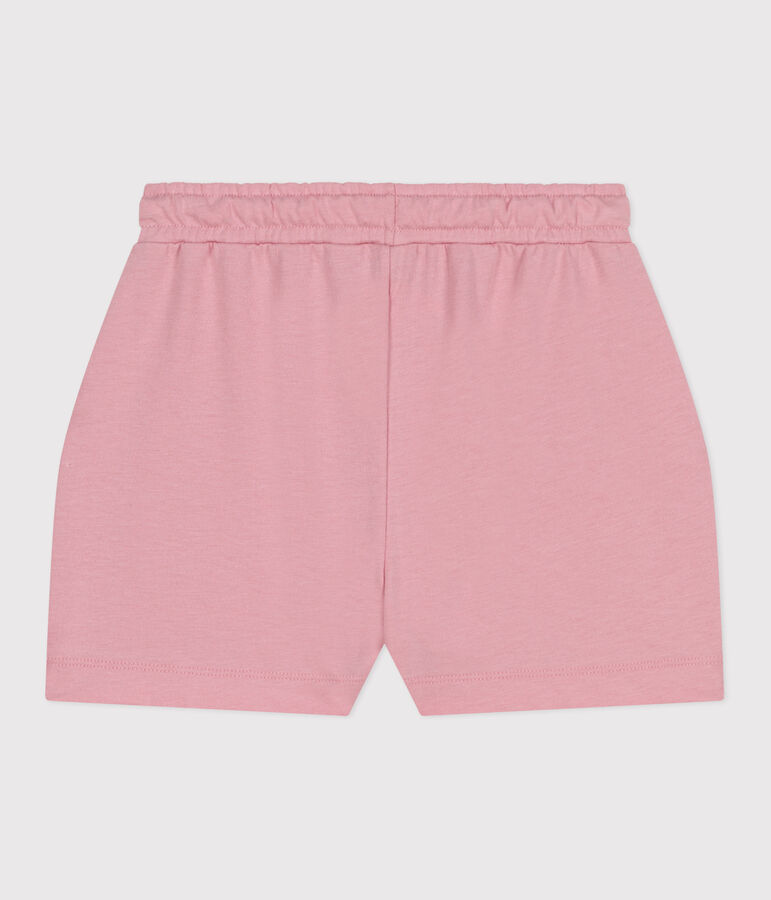 Kinder-Shorts aus einfarbiger Baumwolle rosa