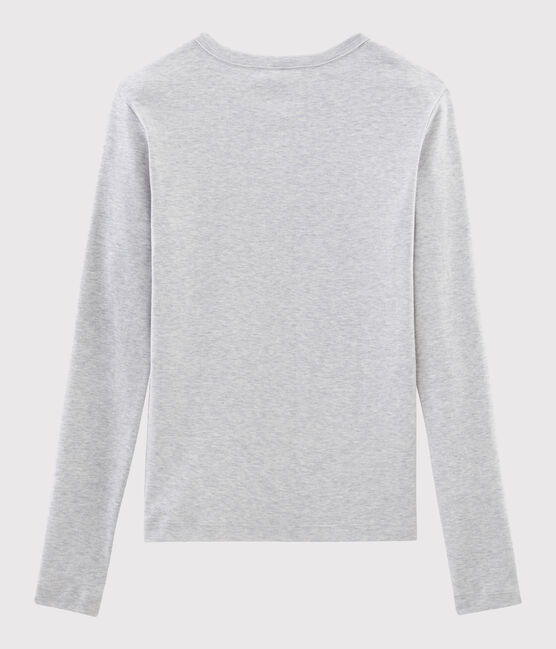 Damen-T-Shirt mit Rundhalsausschnitt grau BELUGA CHINE