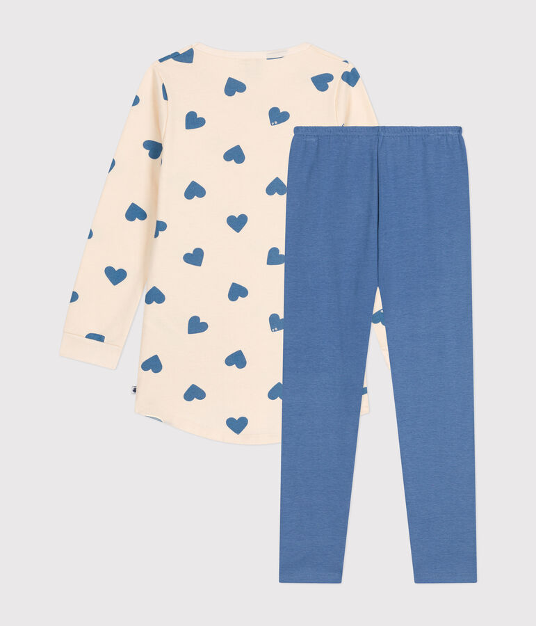 Kinder-Nachthemd aus aufgerautem Molton mit Herzen blau BEACH/ AVALANCHE