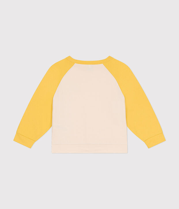 Kinder-Sweatshirt aus leichtem Molton naturfarben/gelb