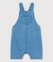 Kurze Baby-Latzhose aus leichtem Bio-Denim blau DENIM CLAIR