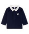 Langärmliges Baby-Poloshirt für Jungen blau SMOKING