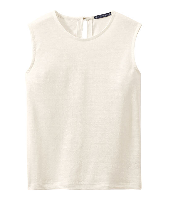 Ärmelloses Damen-Top aus Leinen weiss LAIT