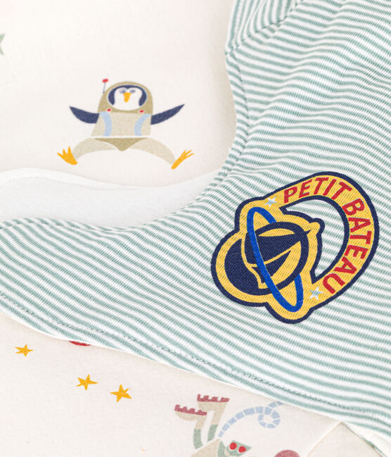 Kinder-Pyjama zum Verkleiden aus Baumwolle mit Raumfahrtmotiven weiss MARSHMALLOW/weiss MULTICO