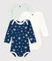 3er-Set kurzärmelige Baby-Bodys aus Baumwolle mit phosphoreszierenden Sternen variante 1