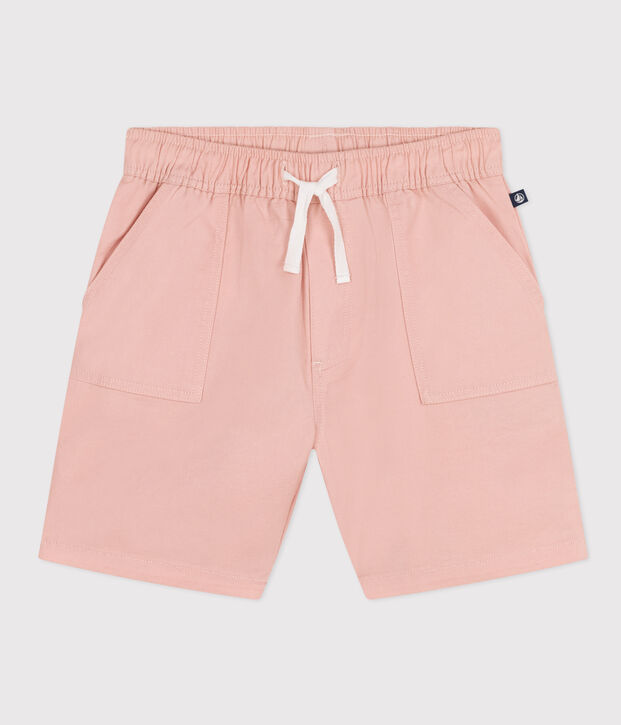 Kinder-Shorts aus Baumwoll-Twill und Leinen rosa