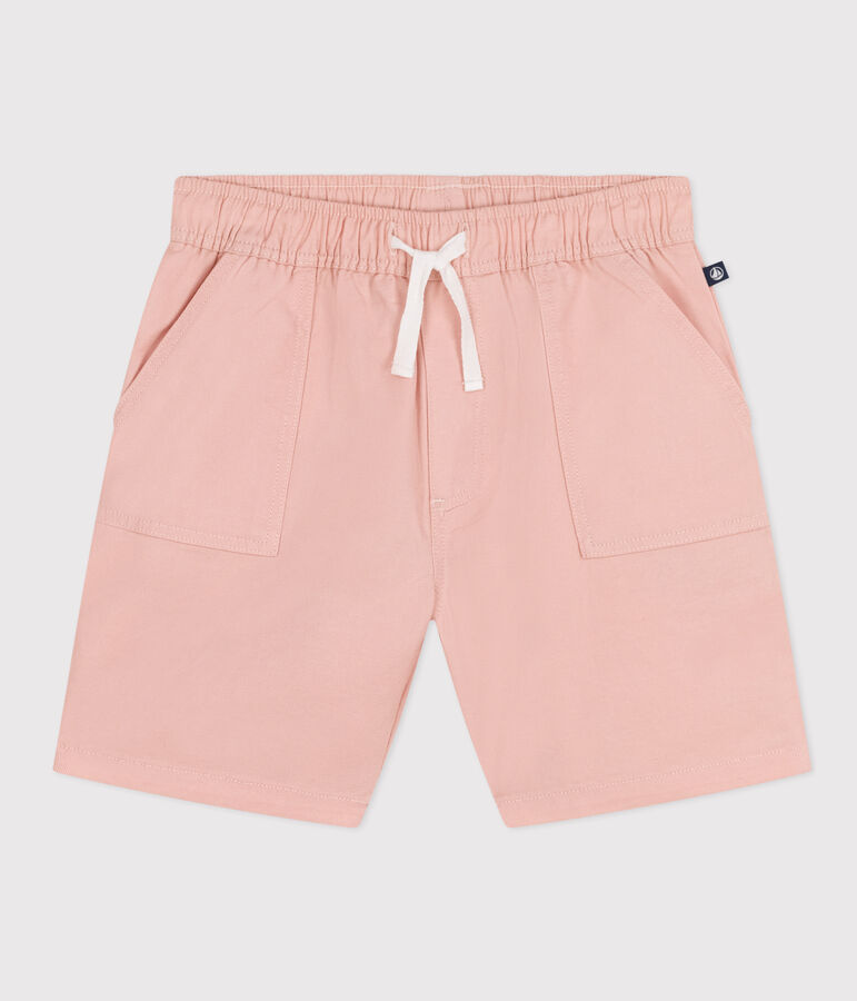 Kinder-Shorts aus Baumwoll-Twill und Leinen rosa